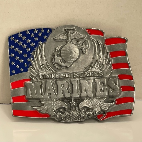 Siskiyou Buckle Co. Inc. Other - 1991 Siskiyou United States Marines Pewter Belt Buckle Eagle Globe Anchor